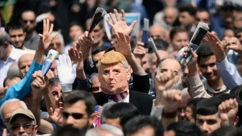Getty Images Anti-American protests in Iran in May 2019
