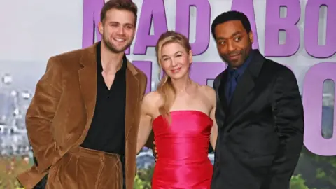 Getty Images (left to right) Leo Woodall, Renée Zellweger and Chiwetel Ejiofor at the premiere of Bridget Jones: Mad About the Boy in London on 29 January 2025