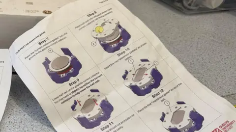 A printed page showing a step-by-step guide of how to build O'Connor's flow battery