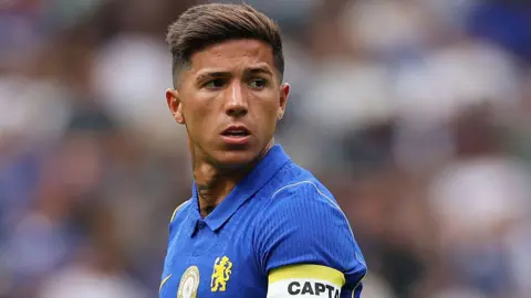 Enzo Fernandez playing for Chelsea