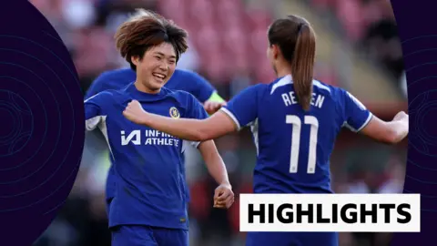 Chelsea's Maika Hamano celebrates her goal with Guro Reiten