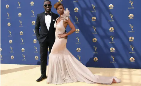 Getty Images Sterling K. Brown with his wife Ryan Michelle Bathe