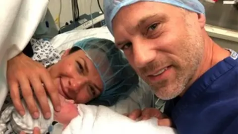 Sarah Dean Sarah and Paul Dean with newborn baby George