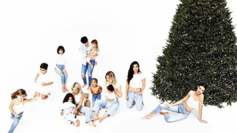 Instagram/KoutneyKardashian Day 25 Kardashian family Christmas photo