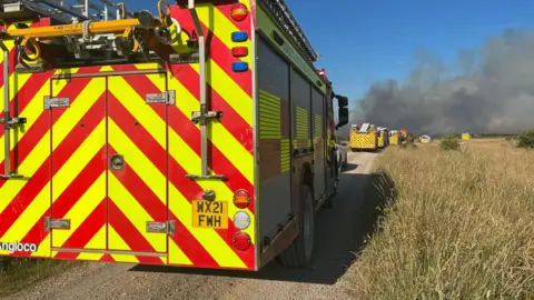 DWFRS Fire crews on Salisbury Plain on Friday, July 7