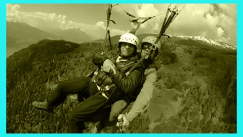 Zain Siddiqui Zain and his dad paragliding