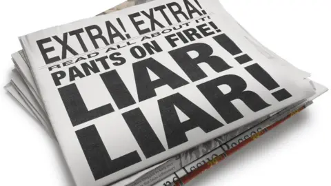 Getty Images Newspaper mock up: "Liar! Liar!"