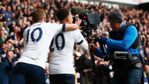 Getty Images Spurs celebrate a goal