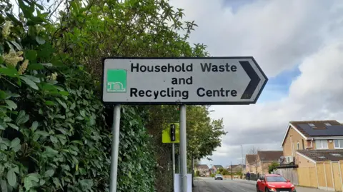 LDRS Recycling centre sign in West Bridgford