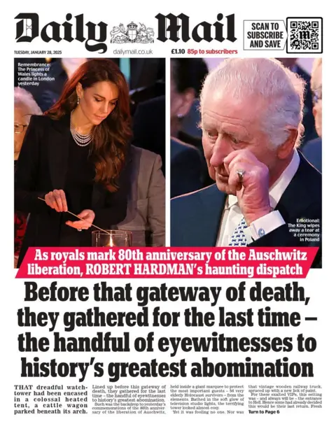 Daily Mail front page 28 January 2025