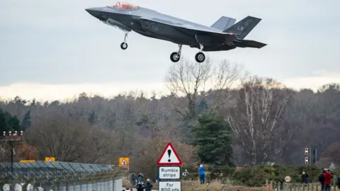 Getty Images Fighter jet landing