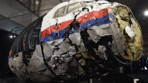 AFP/Getty The wrecked cockpit of MH17