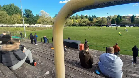 View from the terrace at Gornal Athletic's stadium, Garden Walk ground.