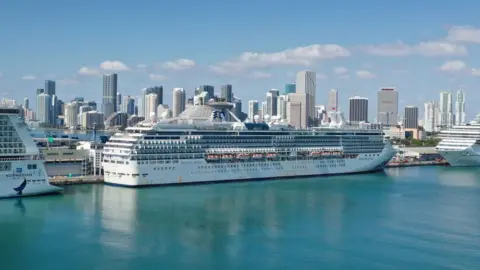 Getty Images Cruise ships moored in Miami