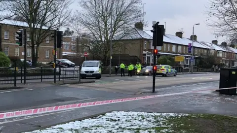 PA A police cordon on Forest Road