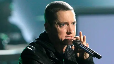 Reuters Rapper Eminem performs Not Afraid at the 2010 BET Awards in Los Angeles, 27 June 2010