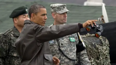 Getty Images Barack Obama visits the DMZ