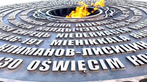 Monument in St. Petersburg for Soviet victims of Nazis during World War Two 