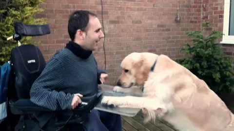 Martyn Sibley in his wheelchair