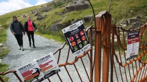 Reuters Walkers returned to parts of Snowdonia National Park on Saturday