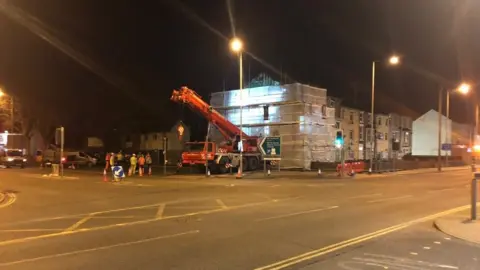 Lowestoft Central Project Banksy mural being removed