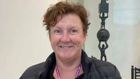 BBC/Andy Mitchell Close up of a smiling councillor Jane Hugo