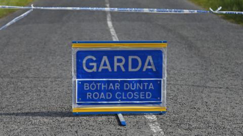 Garda road closure sign 
