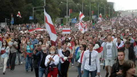 EPA Demonstrators in Minsk on Sunday