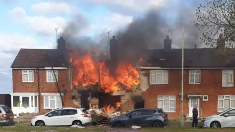 Damaged houses in Mill View, Willesborough, in 2021