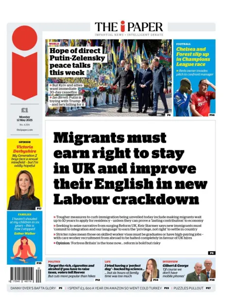 i Paper front page on Monday 12 May 2025