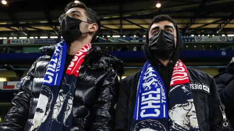 Fans at the Chelsea v Liverpool FA Cup match