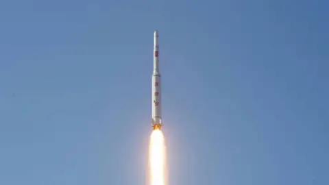 Reuters A North Korean long-range rocket is launched into the air at the Sohae rocket launch site in this undated photo released by North Korea's Korean Central News Agency (KCNA) in Pyongyang, 7 February 2016