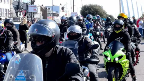 Bikers in Southend.