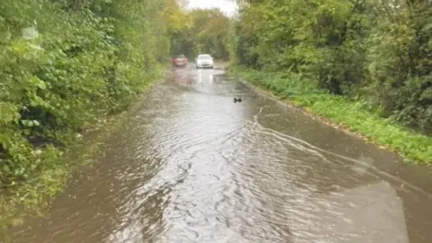 Nuneaton Fire Station/Facebook Flood water in Nuneaton