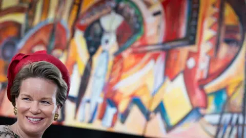 AFP Queen Mathilde at the National Museum in Kinshasa, DR Congo - Wednesday 8 June 2022