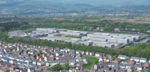 BBC Parc Prison drone image