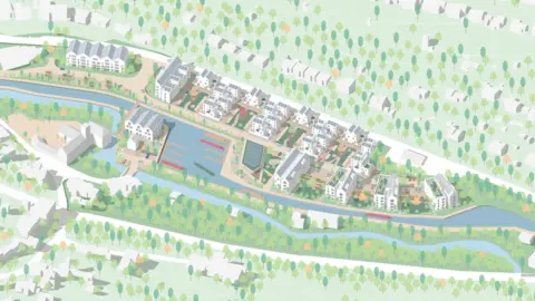 Stroud District Council Artist's impression of Brimscombe Port plans