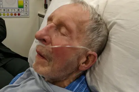 Sarah Jones Mervyn Jones inside an ambulance where he waited for almost 12 hours