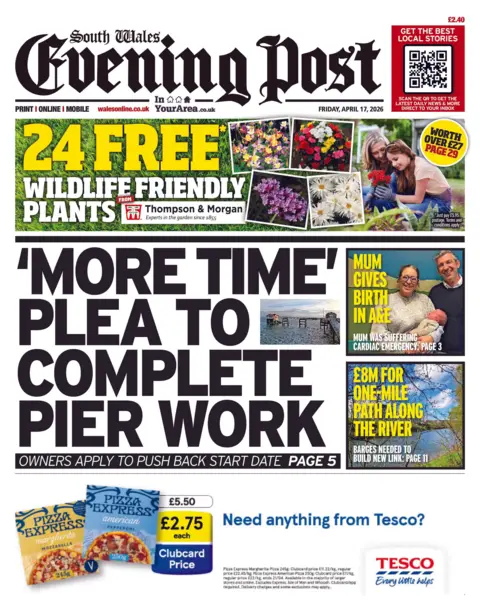 South Wales Evening Post South Wales Evening Post front page