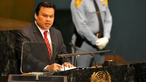 Shutterstock Sprent Dabwido addresses the UN in 2012