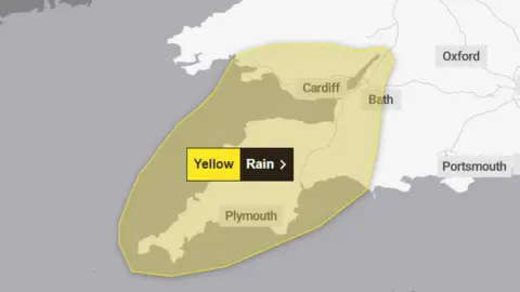 Met Office Yellow weather warning for rain