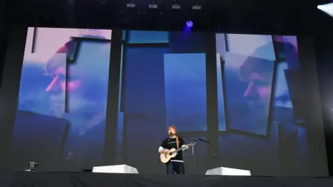PA Ed Sheeran performs