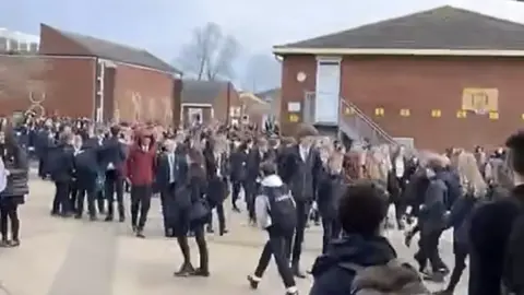 Snapchat Students protesting at the school