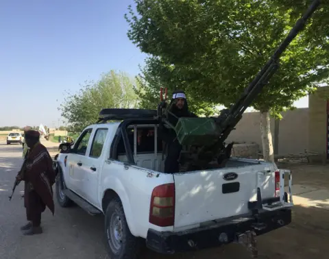 Taliban with an anti-aircraft gun