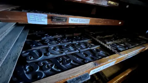 Shaun Whitmore/BBC Historic printing items