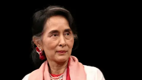 Reuters Myanmar"s Minister of Foreign Affairs (and State Counsellor) Aung San Suu Kyi speaking during an event at the Asia Society Policy Institute in New York City, U.S. September 21, 2016.