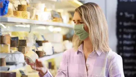 Getty Images Mask wearer in coronavirus pandemic