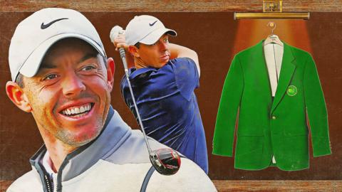 An image of Rory McIlroy and a Masters Green Jacket