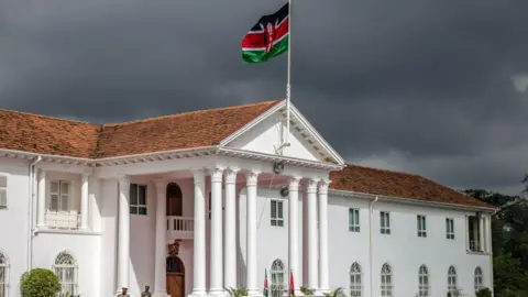 AFP via Getty Images State House building in Nairobi, with the Kenyan flag