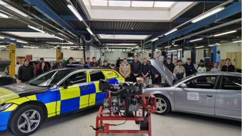 Students with cars from Dorset Police